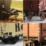 Bremsecken an verschiedenen Güterwagen Bremsecken an verschiedenen Güterwagen