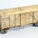 Güterwagen "Bremen" unlackiert. Die Fingertaspen stammen von vielen Messebesuchern.