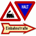 Verkehrsschilder Epoche 3 als Schriftschnitt
