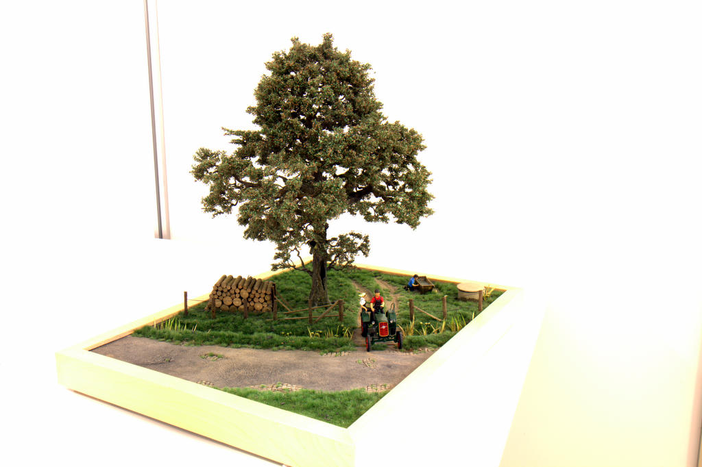 Spur Null Diorama mit High-End Baum von Teichmann