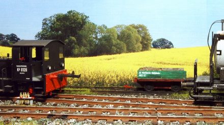 Rangieren vor sommerlicher Kulisse auf der märkischen Kleinbahn