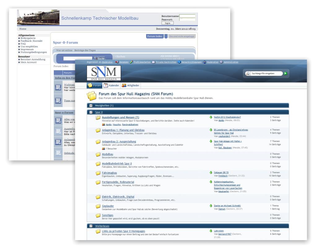 Das bisherige und das neue Spur Null Forum