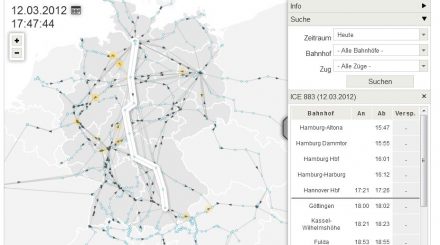 Zugmonitor der Süddeutschen Zeitung