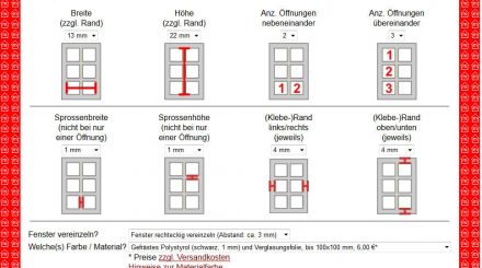 Einstellen der Fenstermaße bei Meinmodellhaus.de