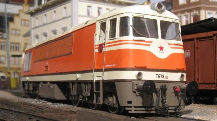 Die tschechische T679 aus Prag im Grenzbahnhof